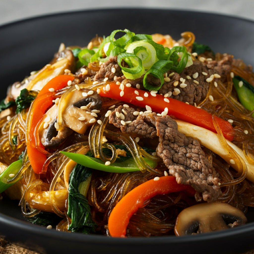잡채(Japchae)Korean Glass Noodle Stir-Fry