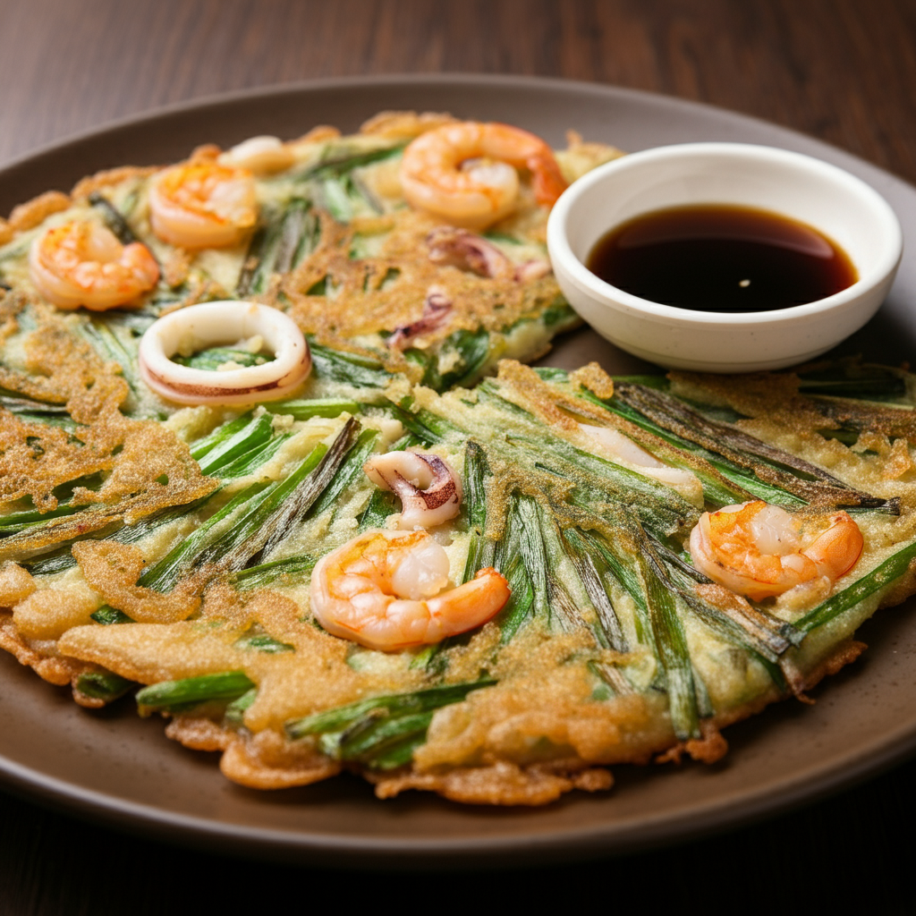 해물파전 (Haemul Pajeon): Deluxe Korean Seafood and Scallion Pancake