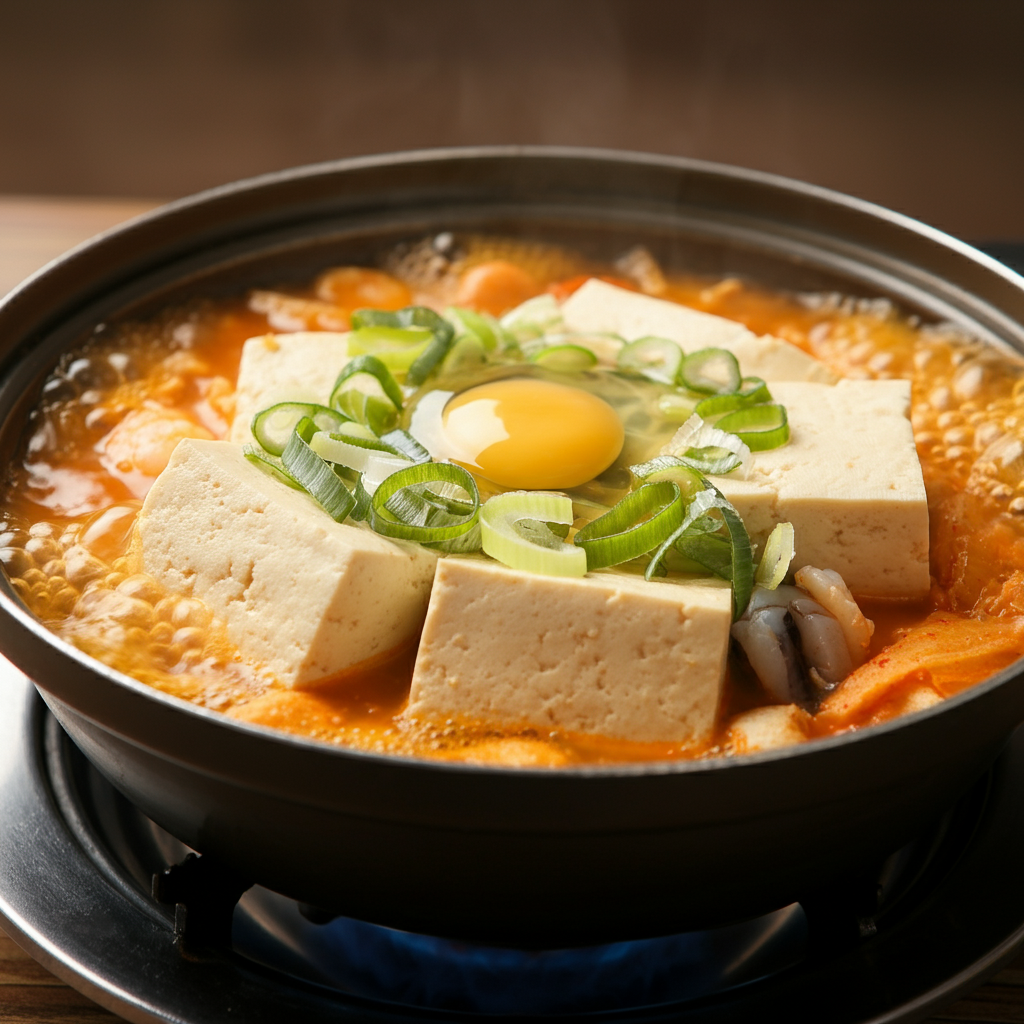순두부찌개 (Soft Tofu Spicy Seafood Stew)
